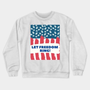 LET FREEDOOM RING! USA Flag Shirt, chemise vintage du 4 juillet, t-shirt du 4 juillet, 4 juillet usa, 4 juillet drapeau, 4 juillet vacances, 4 juillet garçons Crewneck Sweatshirt